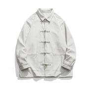 Buddha Stones Long Sleeve Frog-button Design Men's Polyester Jacket Shirt With Pockets - image 21