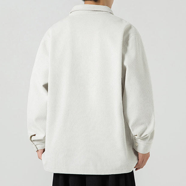 Buddha Stones Long Sleeve Frog-button Design Men's Polyester Jacket Shirt With Pockets - image 24