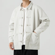 Buddha Stones Long Sleeve Frog-button Design Men's Polyester Jacket Shirt With Pockets - image 27