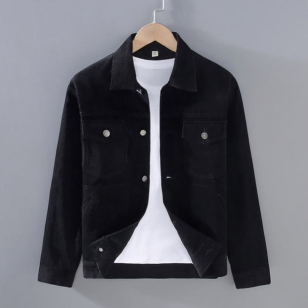 Buddha Stones Plain Long Sleeve Button Design Men's Cotton Jacket Shirt With Pockets - Black - US/UK/AU42，EU52 (3XL) - image 7