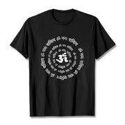 Buddha Stones OM Symbol Sanskrit Mantras Design Cotton Tee T-shirt - Black - 2XL - image 7