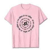 Buddha Stones OM Symbol Sanskrit Mantras Design Cotton Tee T-shirt - LightPink - 2XL - image 16