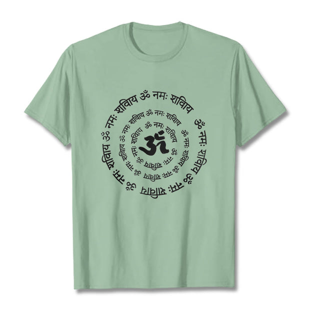 Buddha Stones OM Symbol Sanskrit Mantras Design Cotton Tee T-shirt - PaleGreen - 2XL - image 18