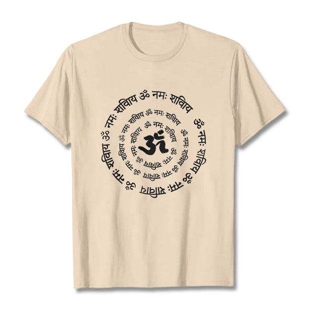 Buddha Stones OM Symbol Sanskrit Mantras Design Cotton Tee T-shirt - Bisque - 2XL - image 12