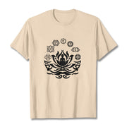 Buddha Stones OM Symbol Sanskrit Mantras Buddha Lotus Flower Design Tee T-shirt - Bisque - 2XL - image 12