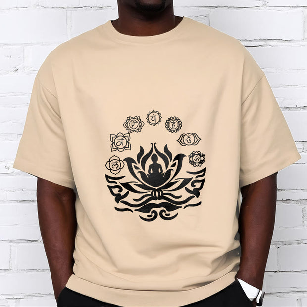 Buddha Stones OM Symbol Sanskrit Mantras Buddha Lotus Flower Design Tee T-shirt - image 13