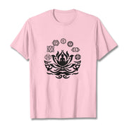 Buddha Stones OM Symbol Sanskrit Mantras Buddha Lotus Flower Design Tee T-shirt - LightPink - 2XL - image 16