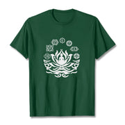 Buddha Stones OM Symbol Sanskrit Mantras Buddha Lotus Flower Design Tee T-shirt - ForestGreen - 2XL - image 5