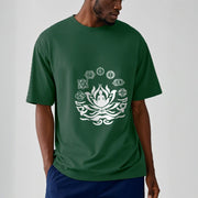 Buddha Stones OM Symbol Sanskrit Mantras Buddha Lotus Flower Design Tee T-shirt - image 6