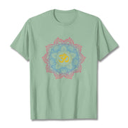 Buddha Stones Lotus-shaped Mandala OM Symbol Design Tee T-shirt - PaleGreen - 2XL - image 18
