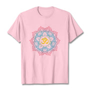 Buddha Stones Lotus-shaped Mandala OM Symbol Design Tee T-shirt - LightPink - 2XL - image 16