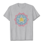 Buddha Stones Lotus-shaped Mandala OM Symbol Design Tee T-shirt - LightGrey - 2XL - image 20