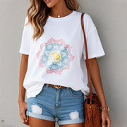 Buddha Stones Lotus-shaped Mandala OM Symbol Design Tee T-shirt - image 10