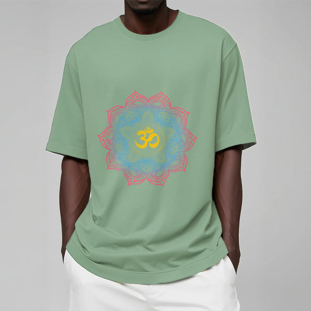 Buddha Stones Lotus-shaped Mandala OM Symbol Design Tee T-shirt - image 19