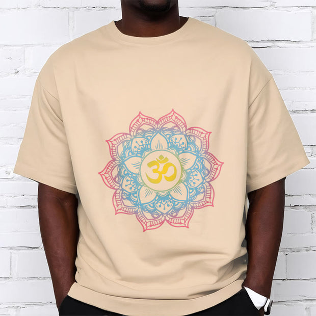 Buddha Stones Lotus-shaped Mandala OM Symbol Design Tee T-shirt - image 13