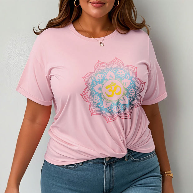 Buddha Stones Lotus-shaped Mandala OM Symbol Design Tee T-shirt - image 17