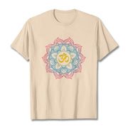 Buddha Stones Lotus-shaped Mandala OM Symbol Design Tee T-shirt - Bisque - 2XL - image 12
