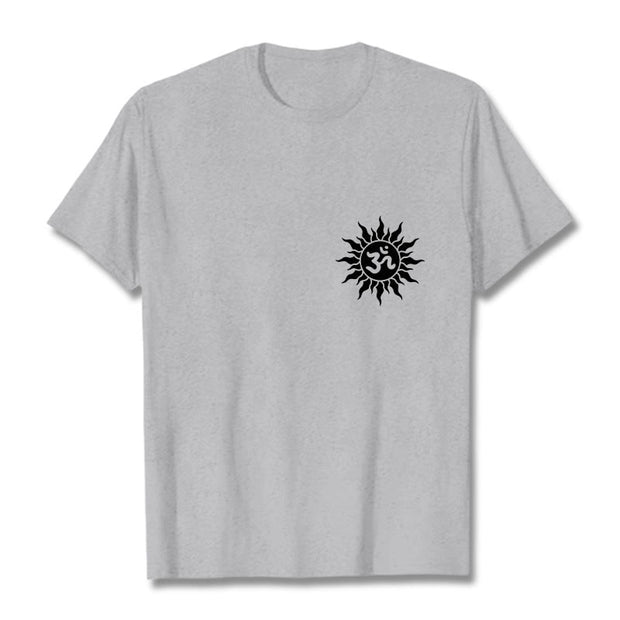 Buddha Stones Sun OM Symbol Design Tee T-shirt - LightGrey - 2XL - image 20