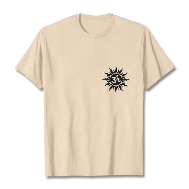 Buddha Stones Sun OM Symbol Design Tee T-shirt - Bisque - 2XL - image 12