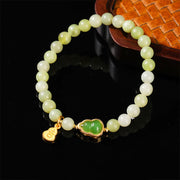 Buddha Stones Natural Jade Green Aventurine Gourd Fu Character Luck Bracelet - image 3
