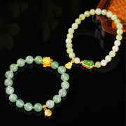 Buddha Stones Natural Jade Green Aventurine Gourd Fu Character Luck Bracelet - image 16