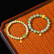 Buddha Stones Natural Jade Green Aventurine Gourd Fu Character Luck Bracelet - image 18