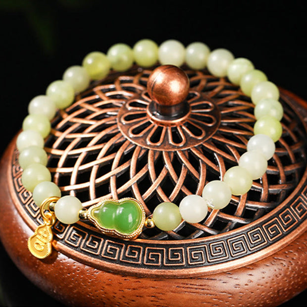 FREE Today: Luck Positivity Natural Jade Green Aventurine Gourd Fu Character Bracelet - image 3