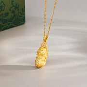 Buddha Stones 925 Sterling Silver PiXiu Dorje Vajra Wealth Necklace Pendant - Golden - Pixiu - image 7