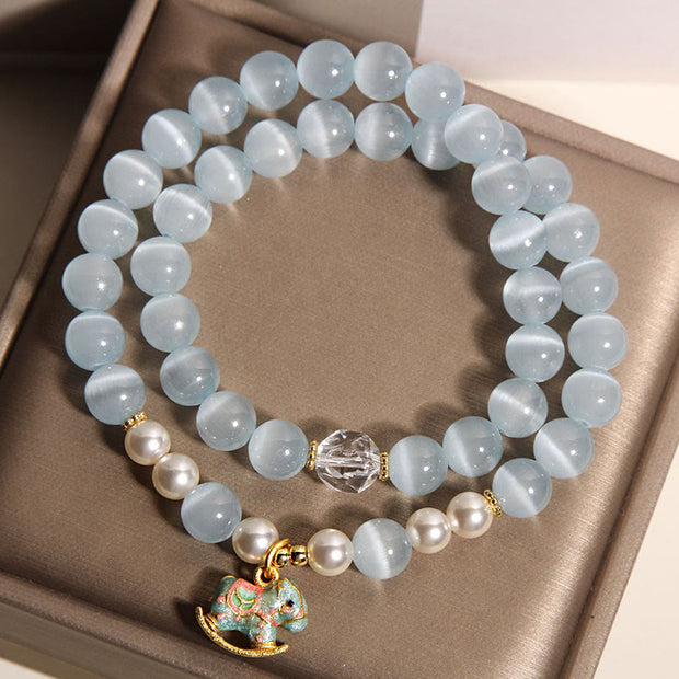 FREE Today: Support and Love Blue Cat Eye Trojan Horse Charm Double Wrap Bracelet - image 2