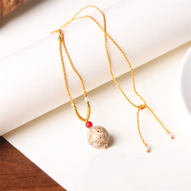 FREE Today: Peace and Calm Ebony Wood Venus Aurora Bead Lacquer Craft Necklace Pendant - Beige(Random Beige) - image 6