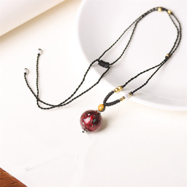 FREE Today: Peace and Calm Ebony Wood Venus Aurora Bead Lacquer Craft Necklace Pendant - Red(Random Red) - image 2