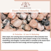 Buddha Stones Turtle Design Zebra Jasper Protection Bracelet - image 3