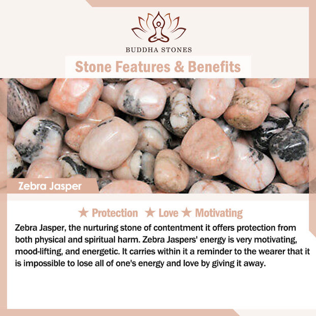 Buddha Stones Turtle Design Zebra Jasper Protection Bracelet - image 3