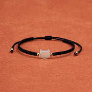 FREE Today: Luck Connection Faceless Cat Head Red String Shell Bracelet - White Cat Black String - image 5