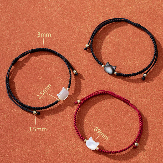 FREE Today: Luck Connection Faceless Cat Head Red String Shell Bracelet - image 9
