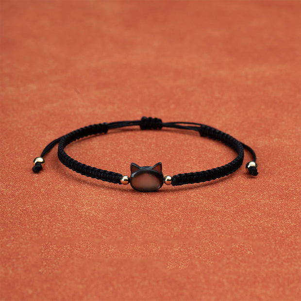 FREE Today: Luck Connection Faceless Cat Head Red String Shell Bracelet - image 2