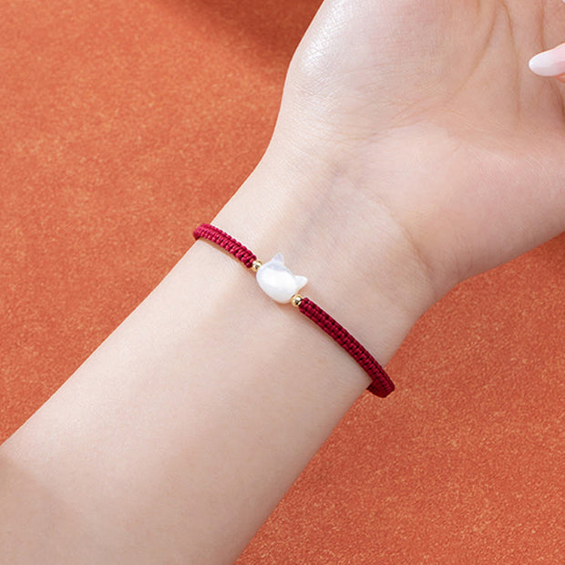 FREE Today: Luck Connection Faceless Cat Head Red String Shell Bracelet - image 7
