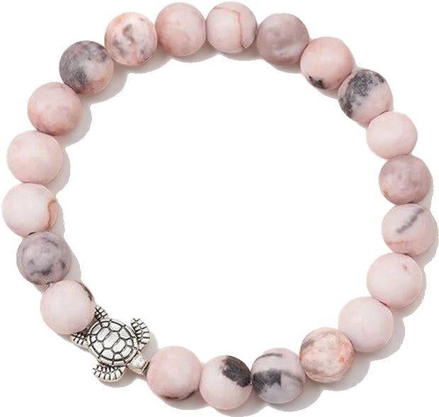 Buddha Stones Turtle Design Zebra Jasper Protection Bracelet - Zebra Jasper(Wrist Circumference: 18.5cm) - image 1