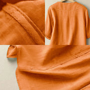 Buddha Stones Casual Plain Button Half Sleeve Middy Collar Cotton Women's Shirt - image 9
