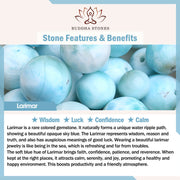 Buddha Stones Natural Cat Larimar Wisdom Beads Bracelet - image 10