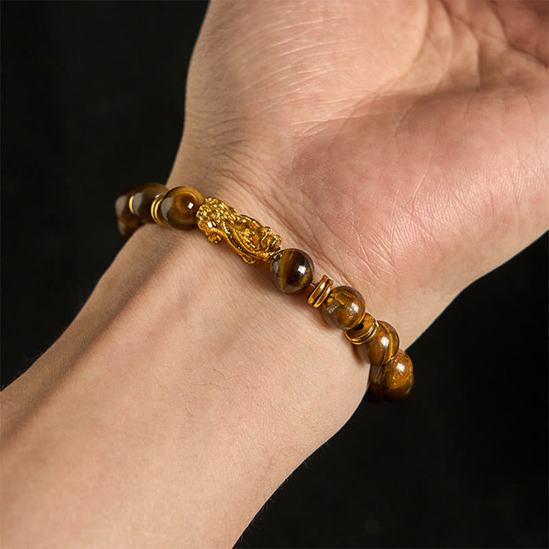 Buddha Stones Various Color Tiger Eye Beads Spacer Beads Pixiu Wealth Courage Bracelet - image 19