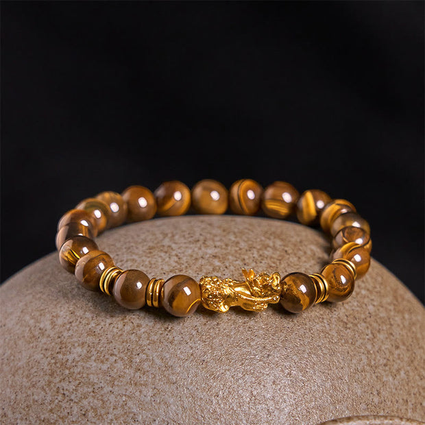 Buddha Stones Various Color Tiger Eye Beads Spacer Beads Pixiu Wealth Courage Bracelet - image 18