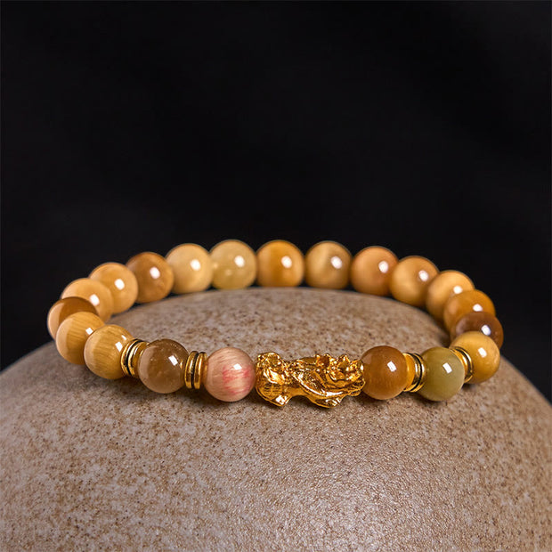Buddha Stones Various Color Tiger Eye Beads Spacer Beads Pixiu Wealth Courage Bracelet - image 9