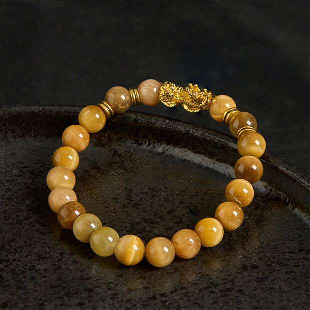 Buddha Stones Various Color Tiger Eye Beads Spacer Beads Pixiu Wealth Courage Bracelet - image 8