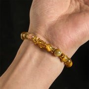 Buddha Stones Various Color Tiger Eye Beads Spacer Beads Pixiu Wealth Courage Bracelet - image 10