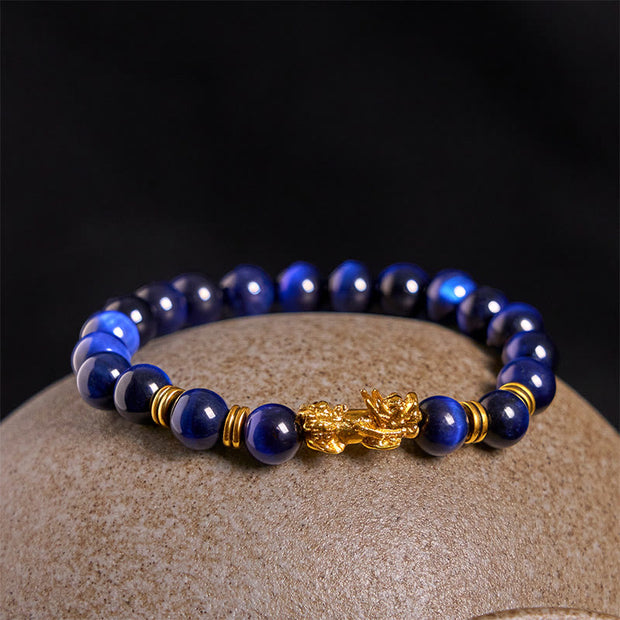 Buddha Stones Various Color Tiger Eye Beads Spacer Beads Pixiu Wealth Courage Bracelet - image 13