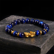 Buddha Stones Various Color Tiger Eye Beads Spacer Beads Pixiu Wealth Courage Bracelet - Blue Tiger Eye(Wrist Circumference: 17-19cm) - image 11