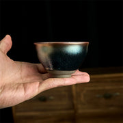 Buddha Stones Handmade Chinese Jianzhan Lotus Blue Ceramic Teacup Kung Fu Tea Cup 150ml - image 6