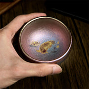 Buddha Stones Handmade Chinese Jianzhan Koi Fish Lotus Leaf Ceramic Teacup Kung Fu Tea Cup 150ml - image 22