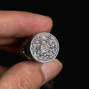 FREE Today: Wisdom and Luck Om Mani Padme Hum Ghau Prayer Box Copper Plated Silver Key Chain - image 5